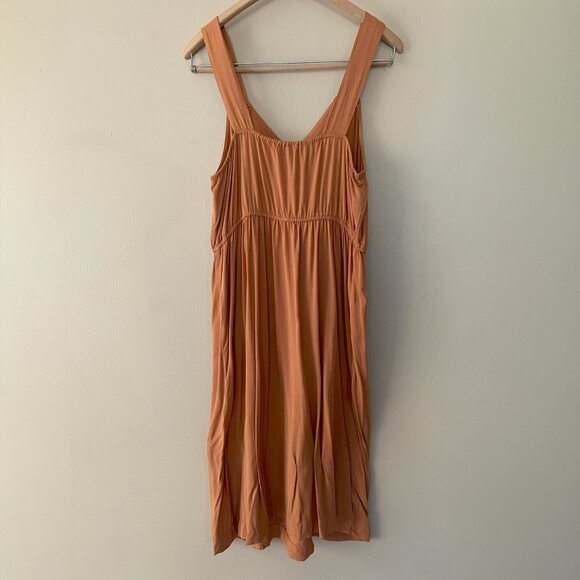 (EUC) LC Lauren Conrad Harvest Gold Sleeveless A-line Midi Dress Size L - Picture 3 of 4